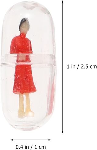 exceart 50pcs كبسولة طاولة الرمل الكبسولة الشرير المصغر حرفة مصغرة التماثيل النموذجية يدرب المسافرين ملحقات playhouse الحالات المحمولة على شكل أرقام مصغرة مواد مادة بلاستيكية عربية in Kuwait