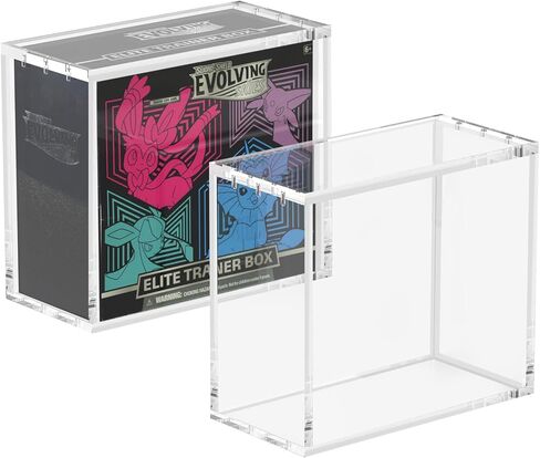 Booster Box Acrylic Case Protector 8mm + 4mm Thick Clear Acrylic 5mm Magnetic Closure Easy Top Loading Compatible with PKMN Booster Boxes in Saudi Arabia