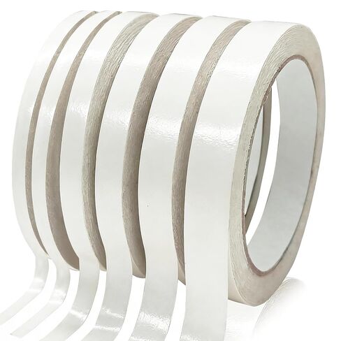 Double Sided Tape for Crafts, 3 Rolls Multi-Size Double-Sided Sticky Tapes Scrapbook Stickers for Arts, Photography, Gift Box, Packaging & Sealing, Card Making, Paper Backing, School DIY Projects in Kuwait