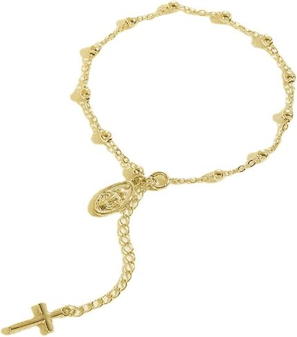 GIGB PBDK Gold Cross Beads Virgin Bracelet for Women Bohemia Vintage Crucifix Rosary Statement Bangles Minimalist Cross Bracelet Catholic Jewelry Accessories in Kuwait