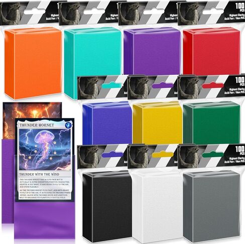 أحكام بطاقة 1200CT MTG ، أكمام بطاقات تداول غير لامعة ، حماة بطاقات سطح الأكمام ذات الأكمام الخلف لكرة القدم لكرة القدم ، MTG TCG Trading Sports Cards (12 لونًا) in Kuwait