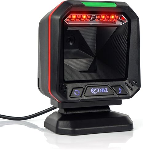 OBZ 1D 2D SCHERTOP STACTER SCANNER ، OMNIDIRECTION USB ماسح ضوئي باركود خالي من اليدين ، 1D 2D PDF417 قارئ رمز الشفرة مع المسح التلقائي لمخزن البيع بالتجزئة ، السوبر ماركت ، المستودع ، المكتبة in Kuwait