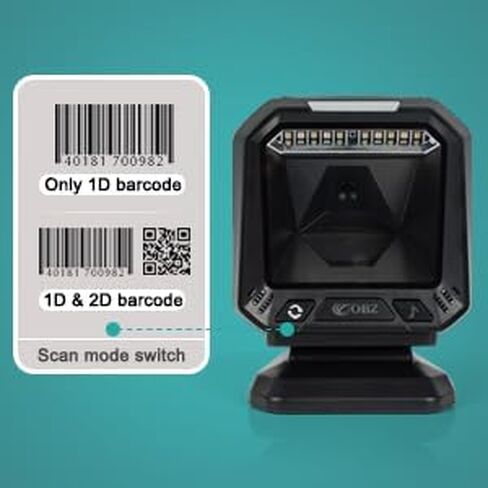 OBZ 1D 2D SCHERTOP STACTER SCANNER ، OMNIDIRECTION USB ماسح ضوئي باركود خالي من اليدين ، 1D 2D PDF417 قارئ رمز الشفرة مع المسح التلقائي لمخزن البيع بالتجزئة ، السوبر ماركت ، المستودع ، المكتبة in Kuwait