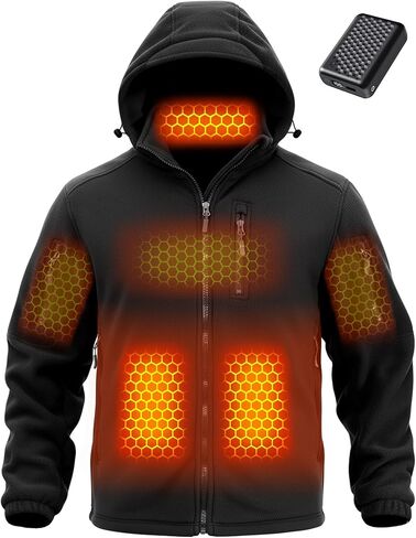 Wulcea Graphene Heated Fleece Jacket for Men 12V Fast Charge 18400mAh Large Capacity in Kuwait