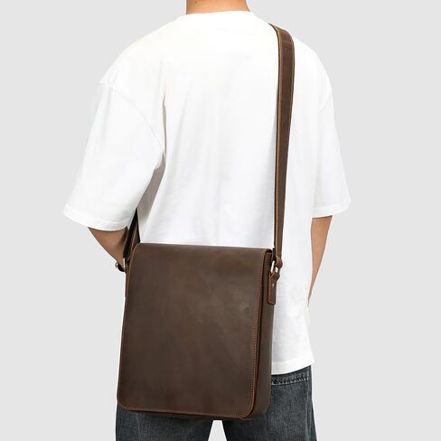 حقيبة رسول جلدية حقيقية من الجلد عتيقة الكتف كتف كروس حقائب العمل in Kuwait