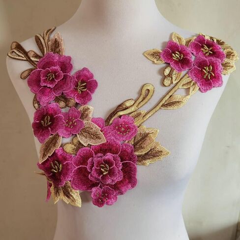 2pcs Beautiful Blue Flowers Embroidered Sewing Applique Patches in Saudi Arabia