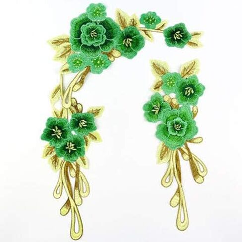 2pcs Beautiful Blue Flowers Embroidered Sewing Applique Patches in Saudi Arabia