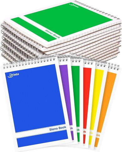 Steno Pads 6x9 Spiral Notebooks Bulk 18 Pack Note Pads 60 Sheets 6 Assorted Colors Gregg Rule Writing Paper, Steno Notebooks for Students Teachers Men Women Professionals in Kuwait