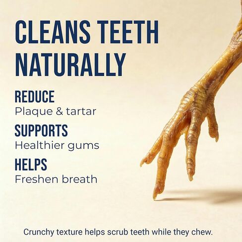 أقدام الدجاج للكلاب - كل الكلاب الطبيعية والمغذية - صحية ، مجففة ، أقدام الدجاج المجففة تجف للكلاب - مضغ الكلاب المكون واحد (30 عدد) in Kuwait