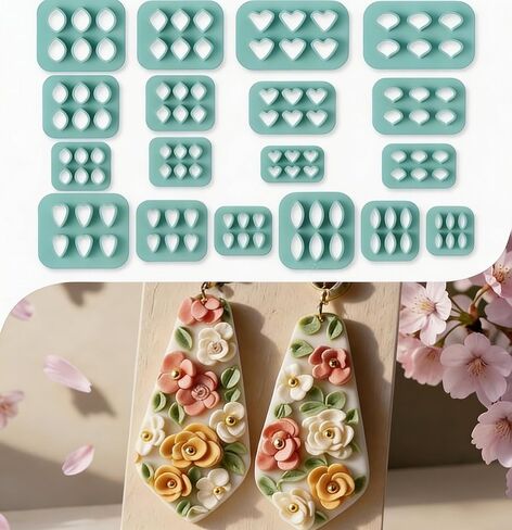Beinkmake 15pcs Boho Raffia Polymer Clay Clay Clay Clay Macrame Clay Clay Conters Conters Cutter Polymer Clay Cutter لأقراط المجوهر in Saudi Arabia