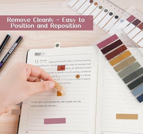 10 علامات تبويب للصفحات بألوان موراندي، 3 علامات تبويب مؤشرة لاصقة، 1200 قطعة من علامات التبويب التوضيحية للكتاب، علامات تبويب واضحة للملاحظات اللاصقة للكتاب، شريط أعلام كتاب قابل للكتابة وتغيير الموضع لمستلزمات التعليقات التوضيحية للكتاب in Kuwait