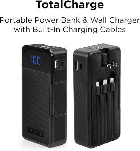 باور بانك محمول وشاحن جداري من Limitless TotalCharge مع كابلات شحن مدمجة (بيرة الجذر) in Kuwait