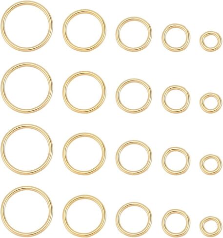 Beebeecraft 20Pcs/Box 5mm Close Jump Rings 14K Gold Filled Brass Round Circle Small O Ring Connectors Closed Jump Ring Findings for Jewelry Making Earring Necklace Bracelet Supplies DIY Crafts in Saudi Arabia