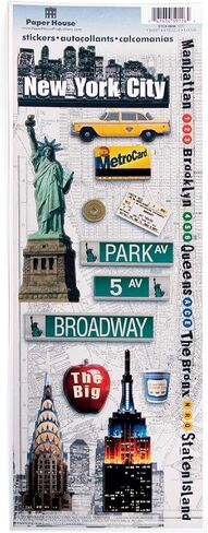 Paper House Productions New York City Cardstock Sticker Sheet for Harps و Scrapbooking & Collection - مشاهد كلاسيكية in Saudi Arabia