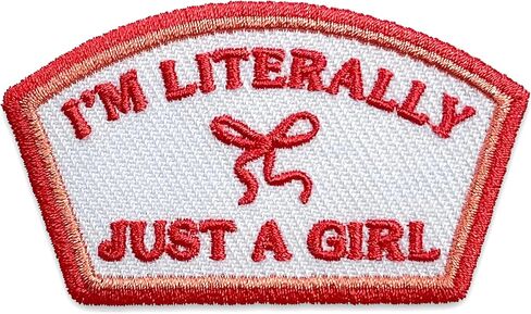 I'm Literally Just A Girl Patch 3 Inches Iron On/Sew On Embroidered Applique Patch for Clothes Backpacks Hats Cute Bow Girly Gift for Girl DIY Accessories Gifts for Mom Dad Friends Coworkers in Kuwait