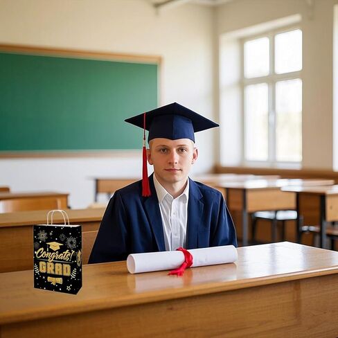 أكياس هدايا التخرج من Fanerost 12 جهاز كمبيوتر شخصي ، حقيبة خريجة تهاني حمراء ، تعامل مع حقيبة الوجبات الخفيفة الحلوى ، والأكياس التي تفضلها بحفلات الحفلات لرياض الأطفال ما قبل المدرسة. in Kuwait