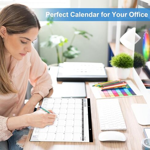 2025 Desk Calendar - Desk/Wall Calendar, JAN - DEC 2025, 12 Monthly Large Desk Calendar 17" x 12", with Corner Protectors, Large Ruled Blocks, Colorful Desk Pad for Daily Organizer in Kuwait