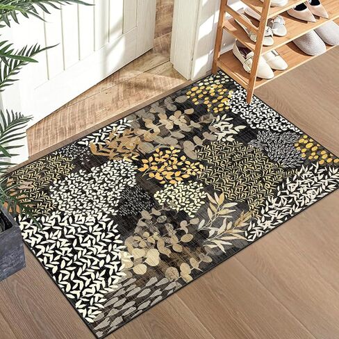 Dexde Runner Rug 2x6 Hallway Boho Soft Area Brugs Abstract Long Long Lip Ontanical Leaves Floral Print Carpet للمدخل ، المطبخ ، الغسيل ، الحمام ، غرفة نوم ، جمال in Kuwait
