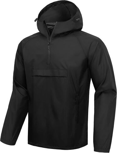 SWISSWELL Men's Rain Jacket Waterproof Lightweight Packable Pullover Windbreaker with Hood for Travel Hiking Golf in Kuwait
