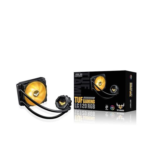ASUS TUF Gaming LC 240 RGB مبرد وحدة المعالجة المركزية السائل الكل في واحد (Aura Sync، مراوح الرادياتير TUF 120 مم RGB مع تصميم أخدود شفرة المروحة) in Kuwait