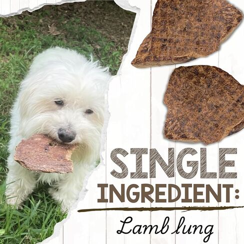 Nature Gnaws USA Lamb Lung Filets for Dogs (8oz) - Single Ingredient Natural Dog Chew Treats – Made in USA - Rawhide Free in Kuwait