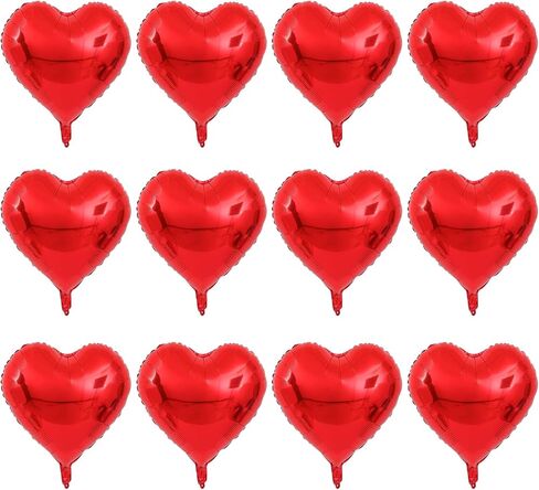 Pink Blue White Heart Foil Balloons,12Pcs 18Inch Heart Shaped Balloons in Kuwait