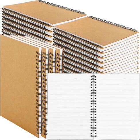 MIVIDE 24 Pack A5 Spiral Notebook, 8.3 x 5.7 Inch, 12 Color, 60 Pages Hardcover Spiral Lined Notebook Journal, Lined Travel Bulk Writing Paper Notebook for School Business Office Supplies in Saudi Arabia