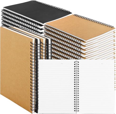 MIVIDE 24 Pack A5 Spiral Notebook, 8.3 x 5.7 Inch, 12 Color, 60 Pages Hardcover Spiral Lined Notebook Journal, Lined Travel Bulk Writing Paper Notebook for School Business Office Supplies in Saudi Arabia