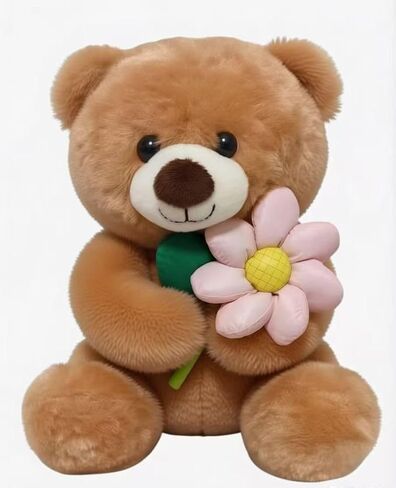Teddy Bear Stuffed Animals, 8 Inches Teddy Bear Plush Toy with Flower Birthday Christmas Valentine’s Day Gift for Kids Girlfriend (Pink Flower) in Kuwait