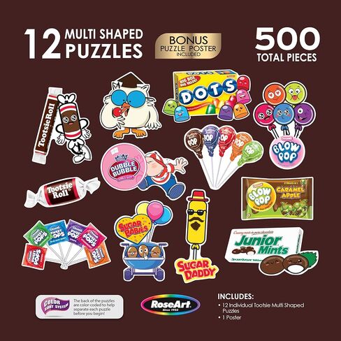 RoseArt - Mini Shaped Multipack - Tootsie Roll - 500 Piece Jigsaw Puzzle for Adults in Saudi Arabia