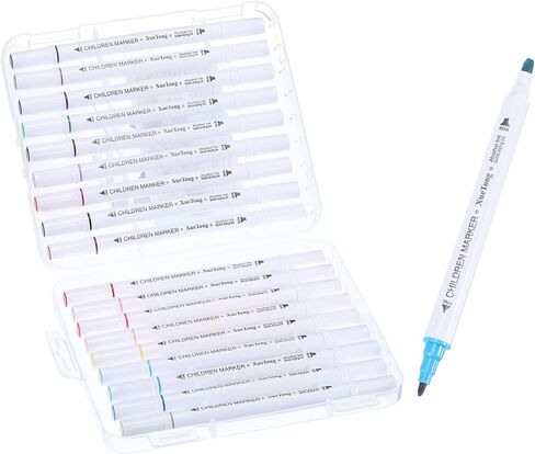 PATIKIL 12 Colors Alcohol Marker Pens, 1 Set Alcohol-Based Ink Dual Tip Art Markers Set with Box for Artist Coloring Sketching Drawing in Saudi Arabia