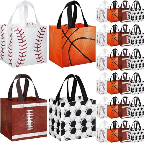 Kigeli 60 Pcs Sports Party Favor Bags Sports Gift Bags Ball Gift Wrap Bags Basketball Baseball Football Soccer Treat Bag with Handles Reusable Non Woven Bags for Ball Team Party Birthday in Saudi Arabia