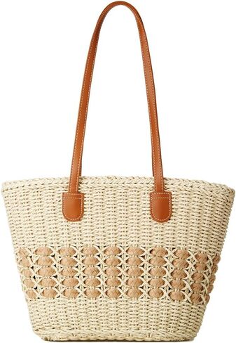 Women’s Tote Bag Straw Beach Shoulder Handbag Fashion Purse 2025 Summer Vacation Travel Woven Top Handle Bag in Kuwait