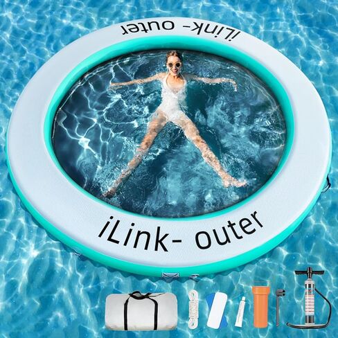 خاتم عائم مستدير ، أرجوحة ماء عائمة قابلة للنفخ ، حلقة عائمة مستديرة للبحيرات ، منصة طوافة قابلة للنفخ للسباحة والبحيرة in Kuwait