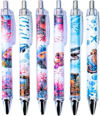 6PC Autism Pens Mental Awareness Pen Pencil Bulk Month Special Needs Party Favors Social Work Classroom Office Decor Decorations School Supplies Items Stuff Accessories Gifts for Mom Mama Coworker in Saudi Arabia