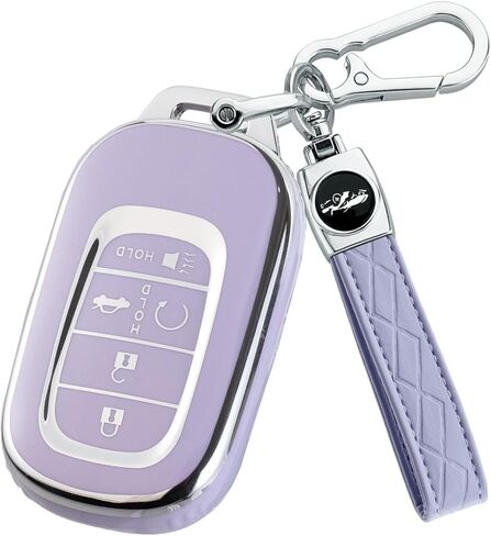 for Honda Key fob Cover, Silver Edge Key Shell Case for Accord Civic HR-V CR-V Pilot 2021-2024 Accessories (Black) in Kuwait