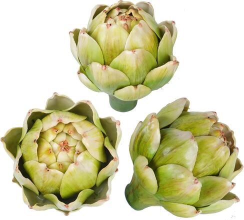 Notakia 3Pcs Large Faux Artichokes for Decoration Green Large Artichoke Faux Fruit Vegetable Artificial Artichokes Decor Realistic Fake Artichokes Decoration Christmas Party Home Kitchen Table in Kuwait