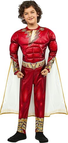 Rubie's Child's Shazam! Fury of the Gods Padded Costume Jumpsuit and Cape, As Shown in Saudi Arabia