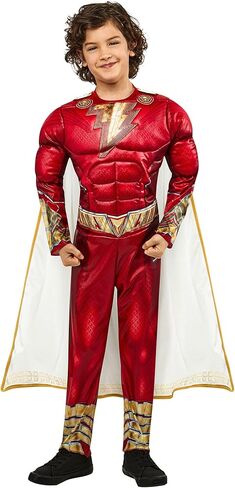 Rubie's Child's Shazam! Fury of the Gods Padded Costume Jumpsuit and Cape, As Shown in Saudi Arabia