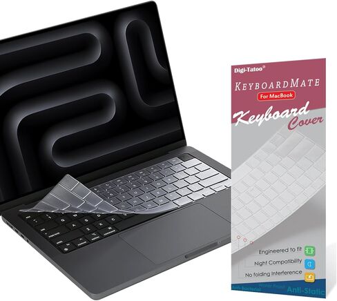 EU (ISO) Layout Keyboard Cover Compatible with MacBook Air 13 / Air 15 / Pro 14 / Pro 16 inch (Model A3113 A3114 A2918 A2992 A2991 A2681 A2941 A2779 A2442 A2780 A2485) - 7" Shape Enter Key in Kuwait