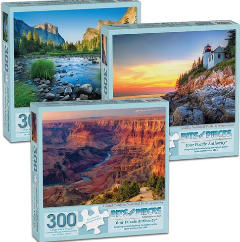 Bits and Pieces - Value Set of Three (3) 1000 Piece Jigsaw Puzzles for Adults - Each Puzzle Measures 20" x 27"- National Parks Nature Grand Canyon Acadia Yosemite Jigsaws by Various Artists in Saudi Arabia