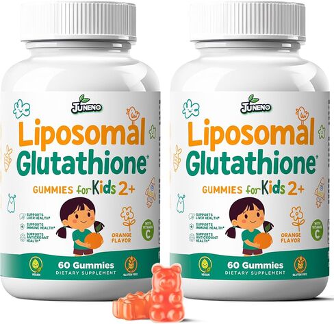 Liposomal Glutathione Gummies for Kids - Vitamin C Supplement for Healthy Immune Support Antioxidants & Detox - Sugar Free Vegan Non GMO in Saudi Arabia