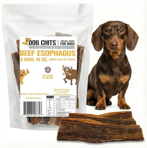 Chits Chits Lamb Meophagus for Dogs - Dog and Puppy Chews | 6 بوصة 15 حزمة | مدهش للمفاصل | يعزز صحة الأسنان | سلالات كبيرة وصغيرة | مكون واحد | الكثير من الجلوكوزامين الطبيعي in Kuwait