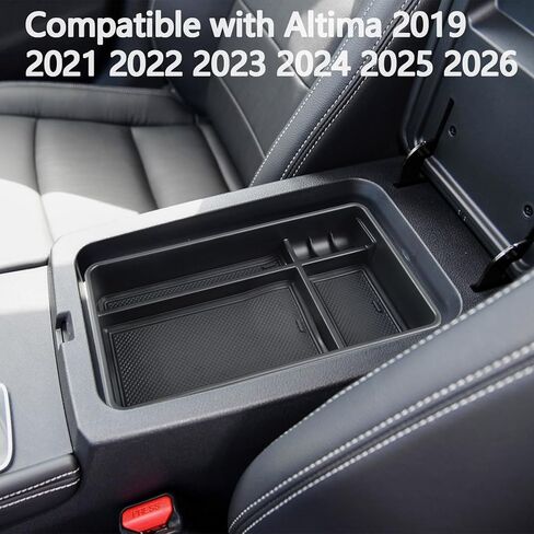 EDBETOS Altima Center Console Organizer Compatible with 2019-2023 2024 2025 Nissan Altima Accessories S/SV/SR/SL/Platinum, ABS Plastic Armrest Box Insert Tray Secondary Armrest Storage Box, Black in Kuwait