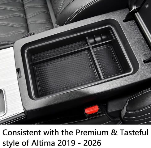 EDBETOS Altima Center Console Organizer Compatible with 2019-2023 2024 2025 Nissan Altima Accessories S/SV/SR/SL/Platinum, ABS Plastic Armrest Box Insert Tray Secondary Armrest Storage Box, Black in Kuwait