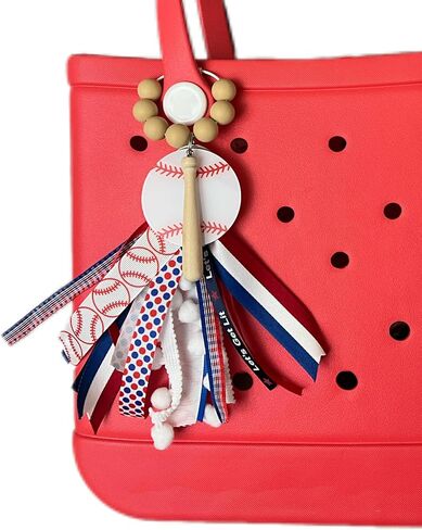 Women Baseball Mom Charms for Bogg Bag Accessories,Baseball Accessories Tassel Charm Decor For Backpack Handbag Tote Rubber Beach Bag,Gifts For Mom Women Teen Girls Boys in Kuwait