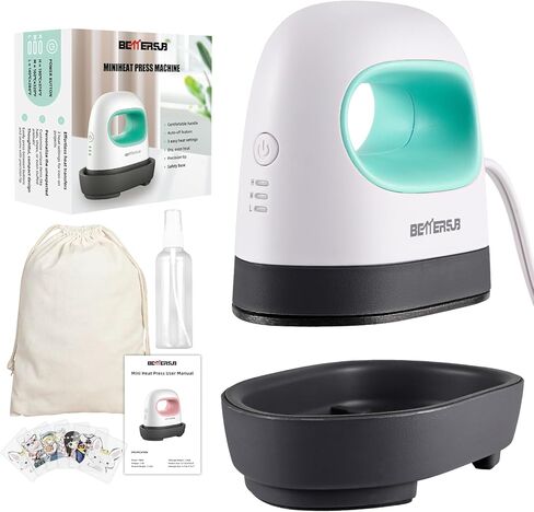 BetterSub Mini Heat Press Machine, Small Heat Press Portable Iron Press Machine, Sublimation and HTV Vinyl Shirt Press Machine for Hat, Bags, Heating Transfer Small Projects (Pink) in Kuwait