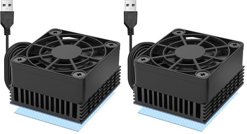 بانو ماونتس مروحة رادياتير USB صغيرة 80 ملم 2X 4010 مع مشتت حراري الومنيوم 5 ملم ووسادة حرارية لبطاقات الرسومات والراوتر والقرص الصلب والطابعة ثلاثية الابعاد in Kuwait