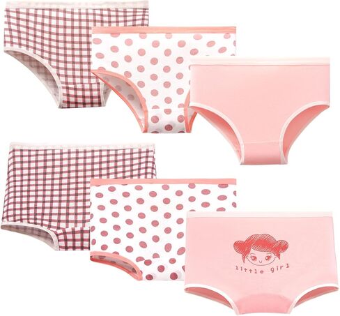 SkiBeaut Cotton Girl’s Panties Underwear Toddler Girl Soft Short Big Kid Child Underpants Undies Panties Briefs (Pack of 6) in Kuwait