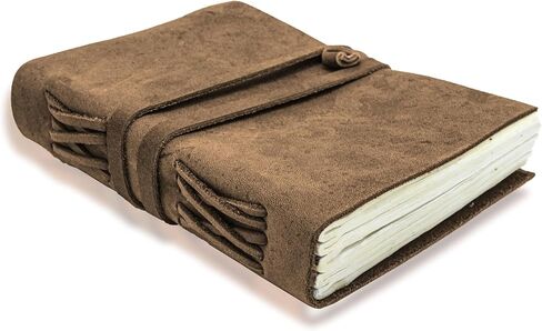 Succor Blank Leather Journal-Sketchbook-Scrapbook-Unlined Notebook Dairy-White Thick Plain Paper-Writing Notebook-for Men and Women-7x5 inches in Kuwait